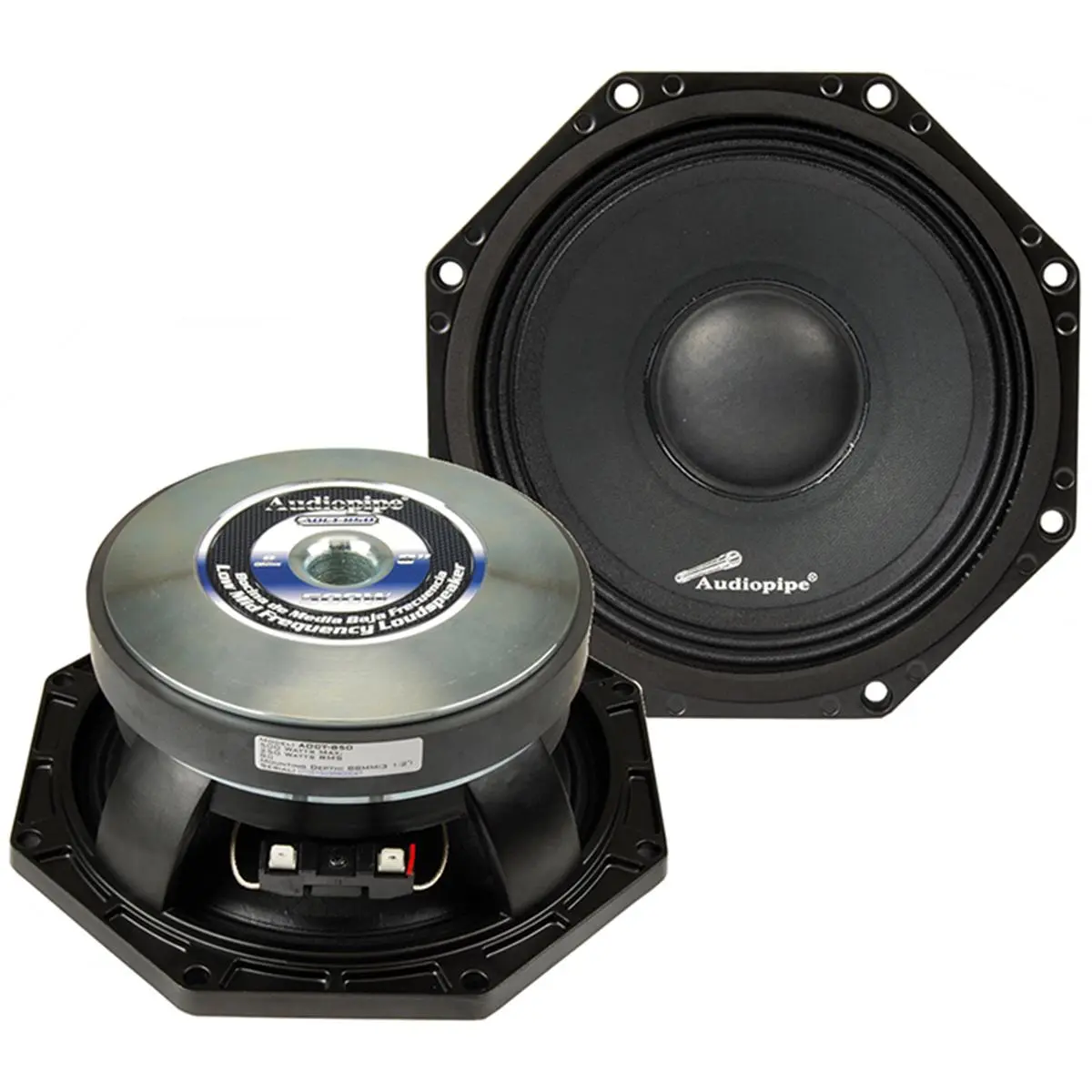 212 MAIN Audiopipe 8-in Durable Octo Subwoofer Speaker, 500W Max Power Car Audio Equipment