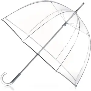 Adult clear bubble umbrella with dome canopy and lightweight wind and rain protection