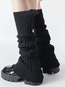 Women's Y2K Cold Wind Style Calf Leather Socks, Fall Winter Half Pair, Comfortable Fitted Fashion Design, Perfect for Daily Wear, Womenswear