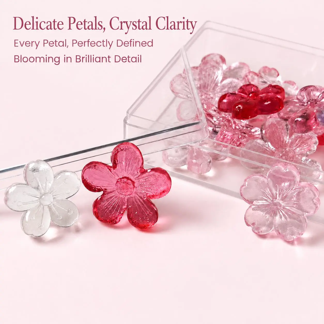 Edible Sakura Candy Isomalt Cherry Blossom Shaped 65g Jar - 3 Fruity Flavors: Strawberry, Peach, Watermelon, Hard Candy for Cake Toppers & Decorations Gift for Her