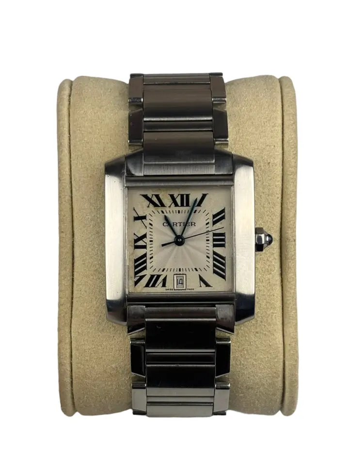 Pre-owned Cartier Tank Francaise White Roman Dial Automatic