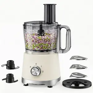 10.5 Cup Food Processor Large Capacity 2.6QT, Vegetable Chopper with Slicing Shredding Discs, 600W Stainless Steel Blades for Smoothie Dough Kneading