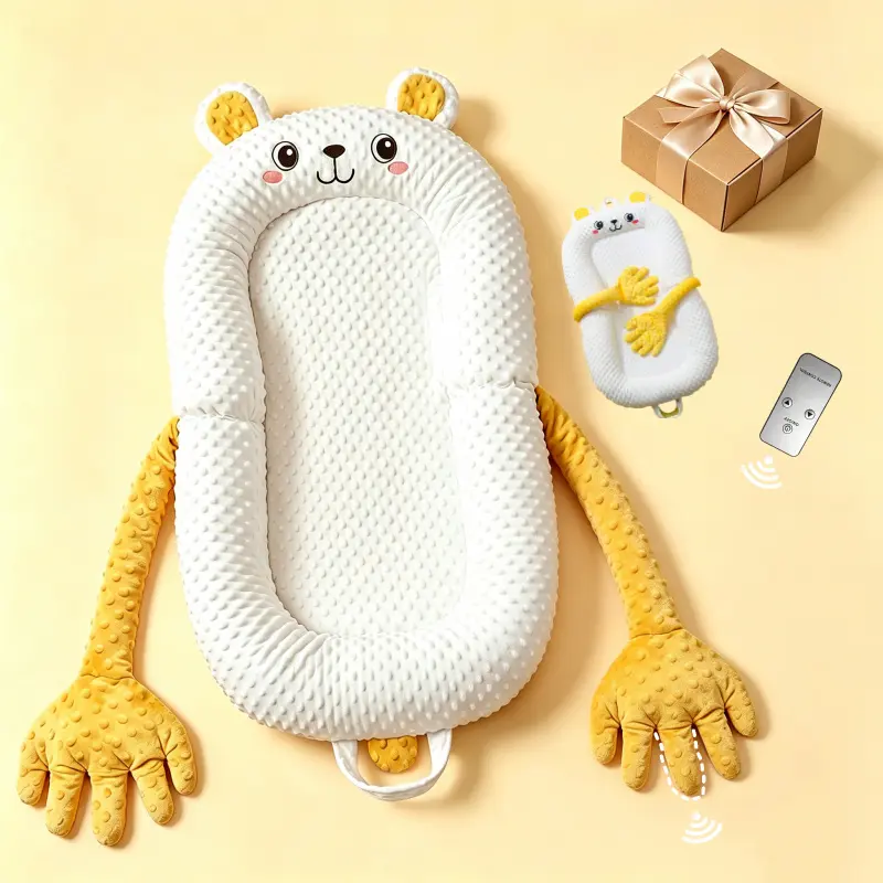 Giant Plush Patting Bed & Baby Patting Hand Portable Infant Sleeper – Soothes fussiness, reduces startle reflex, and supports safe nap routines. The best gift for new parents, perfect for daily use and baby shower gift giving.
