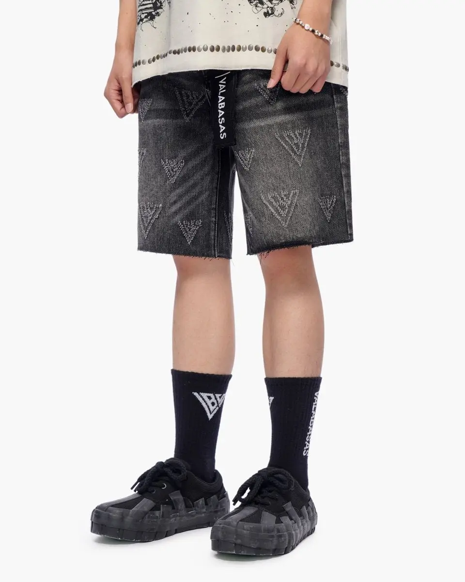 Mr. Engraved Shorts Grey Wash