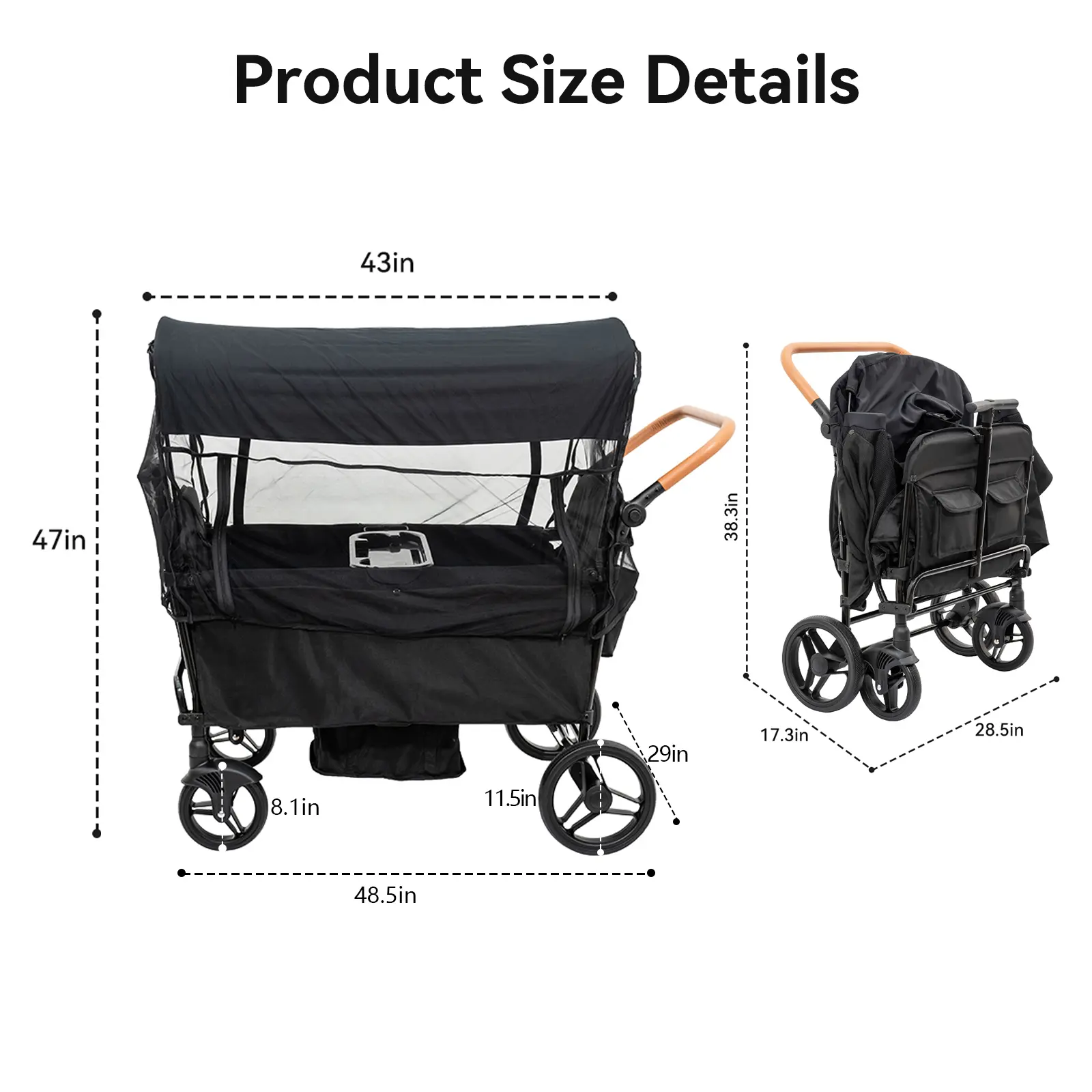 Wagon Stroller for 4 kids Lightweight folding baby stroller & with 5 ...