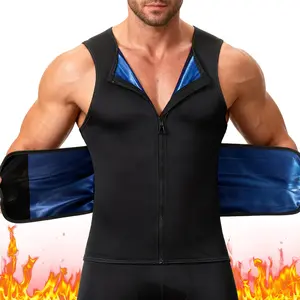 Premium Men Sauna Suit Waist Trainer Vest Sweat Body Shaper Thermal Tank Top Shirt Workout Shapewear Fitness Gym Corset Promotes Sweating Vest