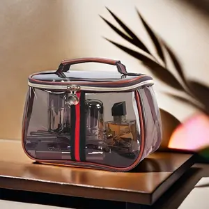 New Retro Vintage Vanity Bag,Ladies Travle Storage Case,vintage clear makeup bag,Large Capacity Waterproof Transparent Toiletry Bag,Portable Skincare Storage Case （1PC)