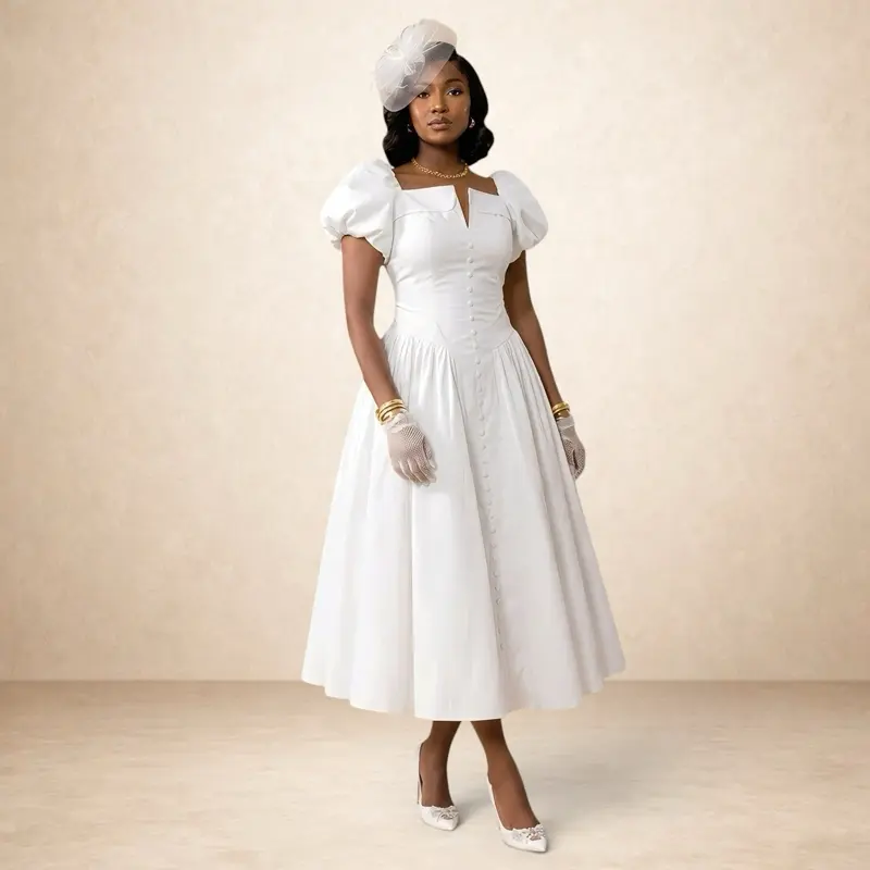 Zina Corset Midi Dress – Flattering Women’s Party Dress | Wedding Guest, Birthday & Special Occasion Outfit Cotton Fabric