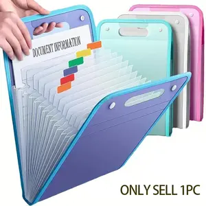 Handheld 13-Layer Folder Accordion Bag, Office File Bag, Student File Bag, A4 Clip Storage Bag, Files Organizer, Document Organizer, Expanding File for Home Office School