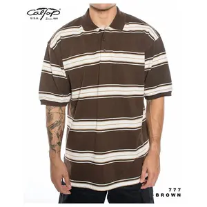 Caltop Polo 777 - Stripe Pique Men's Polo Shirt for Summer, Medium Length, 60% Cotton, 40% Polyester