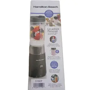 Hamilton Beach Personal Blender 14 oz Jar with Leak-Proof Travel Lid, Stainless Steel Blades, 300 W Peak Power, BPA-Free, New Condition