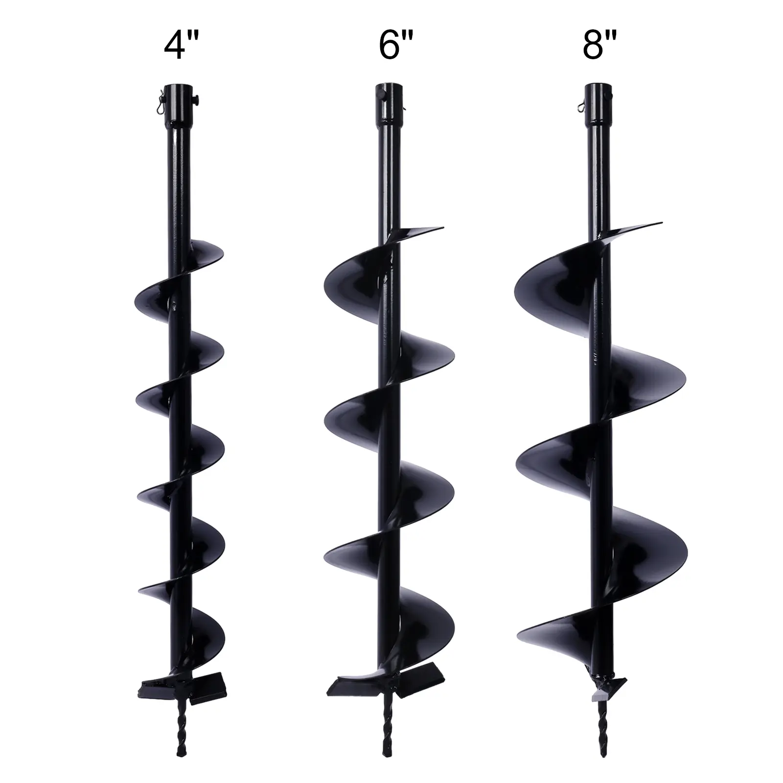 DONEXT Bulb Planter Auger Drill Bit Set - 6/10/12 in Earth Auger Bits, 3/4"-Shaft Digger Extension Rods, Durable Outdoor Landscape Tool for Planting, Post Hole Digging