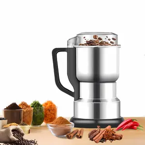 New style Multifunctional Electric Coffee Bean Grinder, Kitchen Food Crusher, High Power - Fast Grinding of Grains, Spices Coffee Bean Food Grade Processor Tool, Electric Coffee Stainless Steel Plug and Play, Suitable for Home Use in All Seasons. Gift