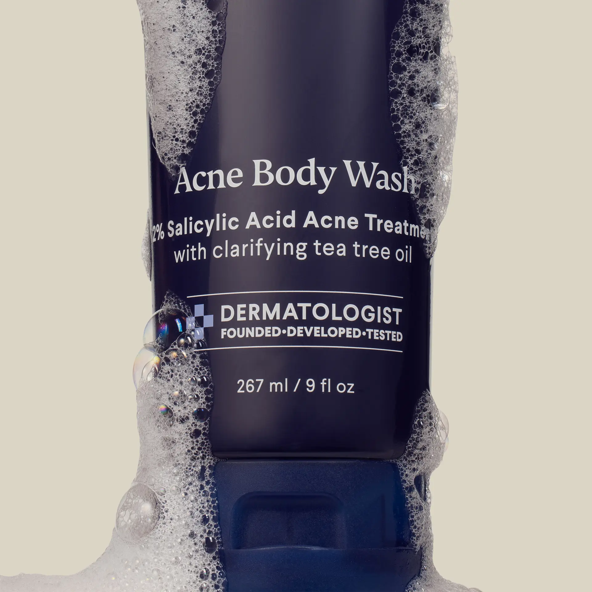 Curology Acne Body Wash - 2% Salicylic Acid + Tea Tree Oil, Gentle Foaming Sensitive Skin Daily Cleansing Body Care Anti-Blemish Acne Treatment for Bacne & Chest Breakouts
