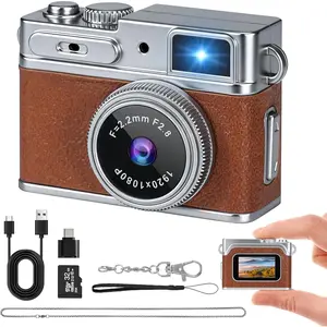 Camera - 1080P  Retro Digital Camera, Compact with 32GB SD Card, 0.96"  Display, Portable Pocket Video Recorder for Photo Video Travel Recording