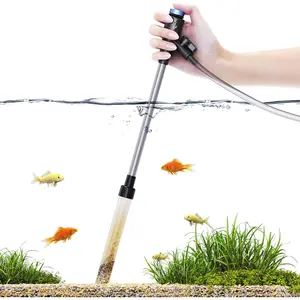Gravel Vacuum for Aquarium Fish Tank Cleaner Kit Mini Manual Fishtank Vacuum Small Aquariums Water Changer Adjustable Siphon Pump for Fish Turtle Tanks Cleaning Manure Wash Sand