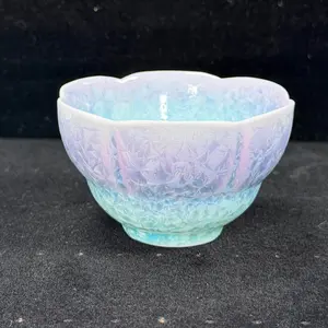 Crystal flower tea set with exquisite beauty, purple, blue-green, single cup