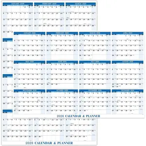 2026 Dry Erase Calendar - 2026 Yearly Wall Calendar, JAN. 2026 - DEC. 2026, 12 Month Wall Calendar 2026 with Julian Date, 34.6" x 22.9" Large Dry Erase Calendar For Wall, Vertical/Horizontal, Reversible