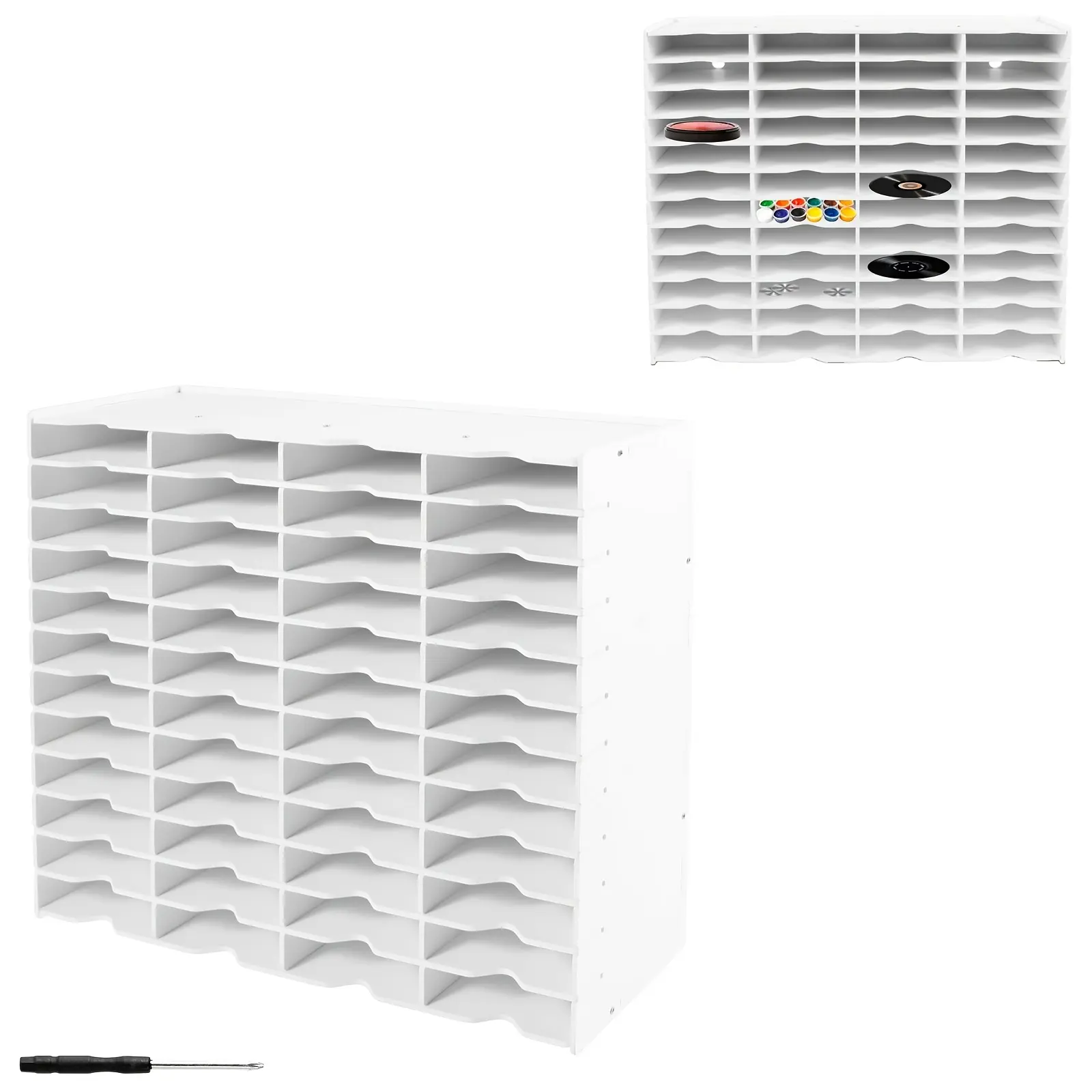 48 Slots Ink Pad Holder, Stamp Pad Storage Organizer - Space Saving Ink Pad Storage Rack, Versatile Stamp Pad Organizer Holder for Crafts Supply, Markers & Desktop