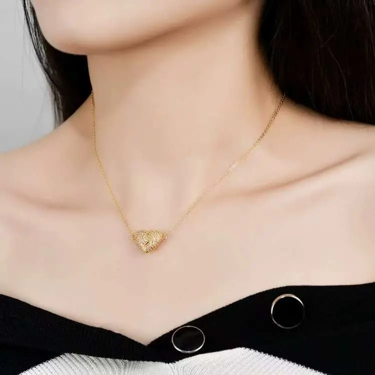 Broken Heart Gold and Silver Necklace – Iced Out with CZ Stones +  FREE BOX