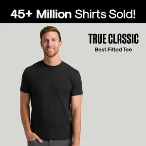 True Classic Men’s Short Sleeve Crew Neck T-Shirt  Premium Fit for Everyday Comfort, Casual Streetwear, Workwear, or Men Gifts