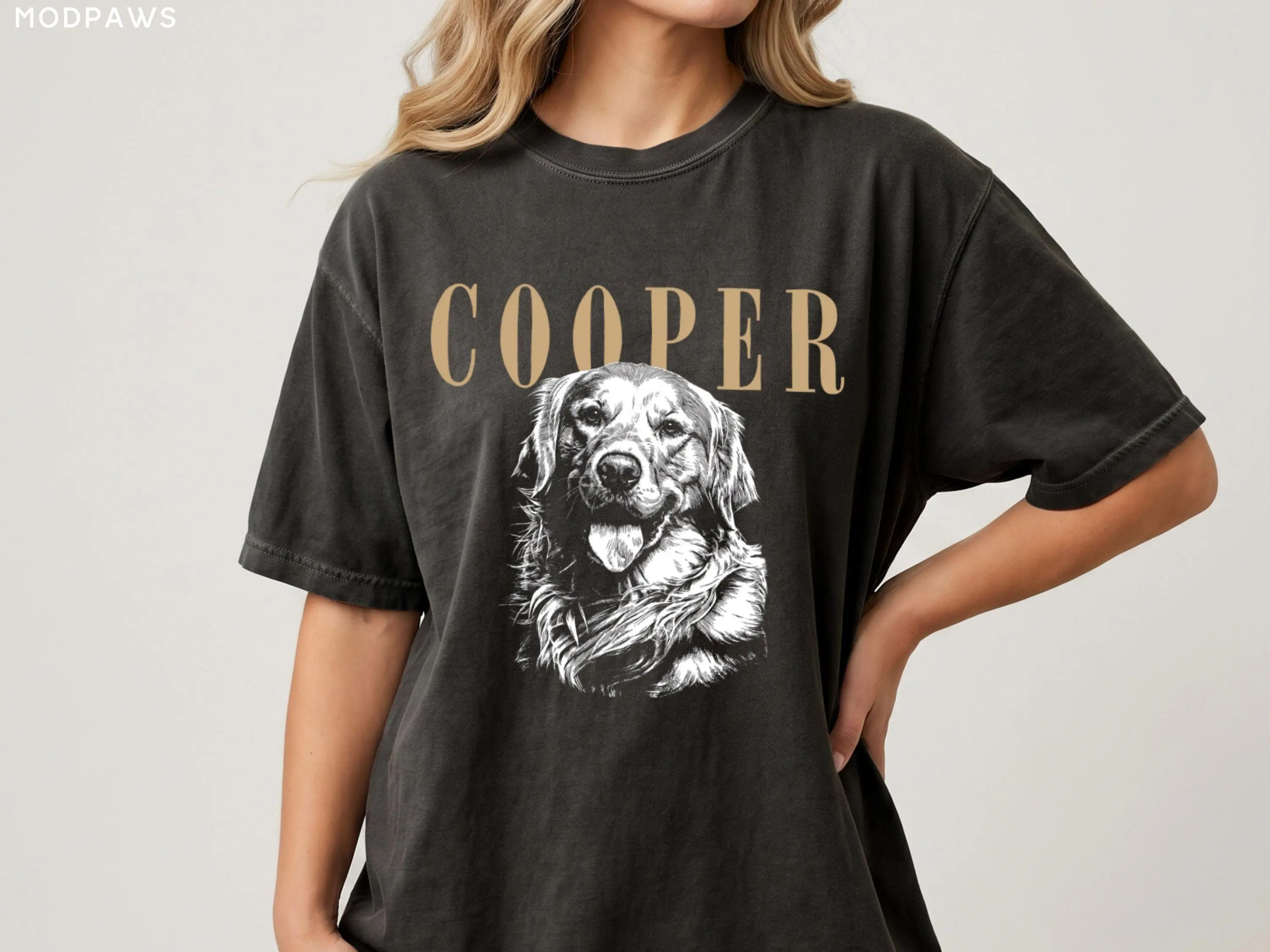 Custom Pet T Shirt with Photo + Name, Personalized Shirt, Dog Portrait Shirts Cat