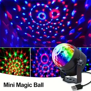 Disco Ball Dj Light, Party Lamp, Vibrant RGB Rotating Stage Flashlight, Atmosphere Decoration, USB Powered Color Changing Magic Ball Lamp, Vibrant RGB Lighting, Led Atmosphere Lights