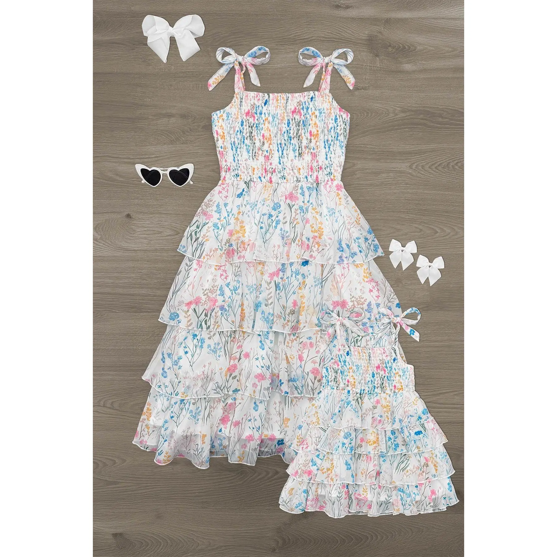 Mom & Me - Spring Floral Ruffle Dress