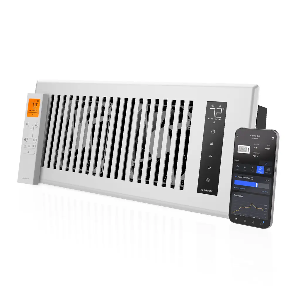 AIRTAP T4, Smart Register Booster Fan 4" x 12" White
