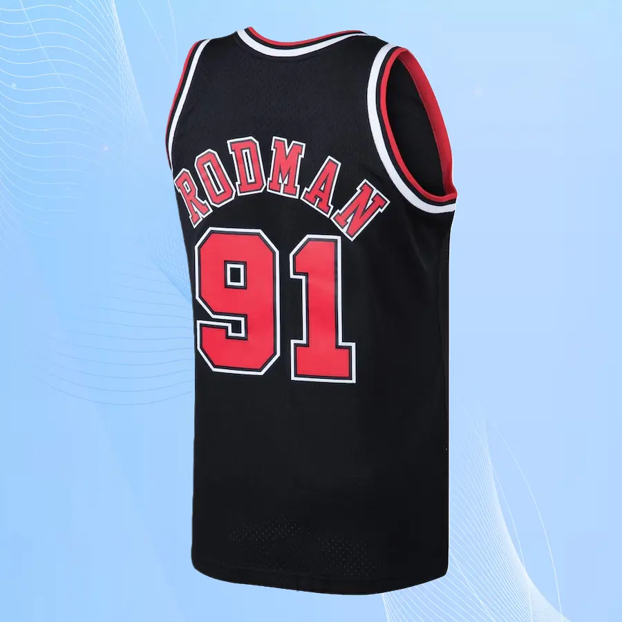 Dennis Rodman Men's Classic-Design Sleeveless stitched Retro Basketball Jerseys Black 1997-98 shirt