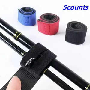 5-Piece Fishing Rod Holder Straps, Versatile Fishing Rod Belt for Spinning and Fly Rods, Essential Fishing Gear Accessories, Fishing Tackle Organizer