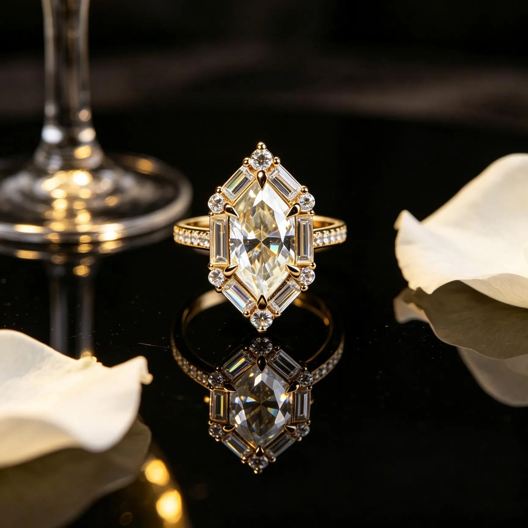 Vintage luxury decorative style ring, declaration engagement ring, vintage bride engagement commitment ring, exquisite jewelry gift for her