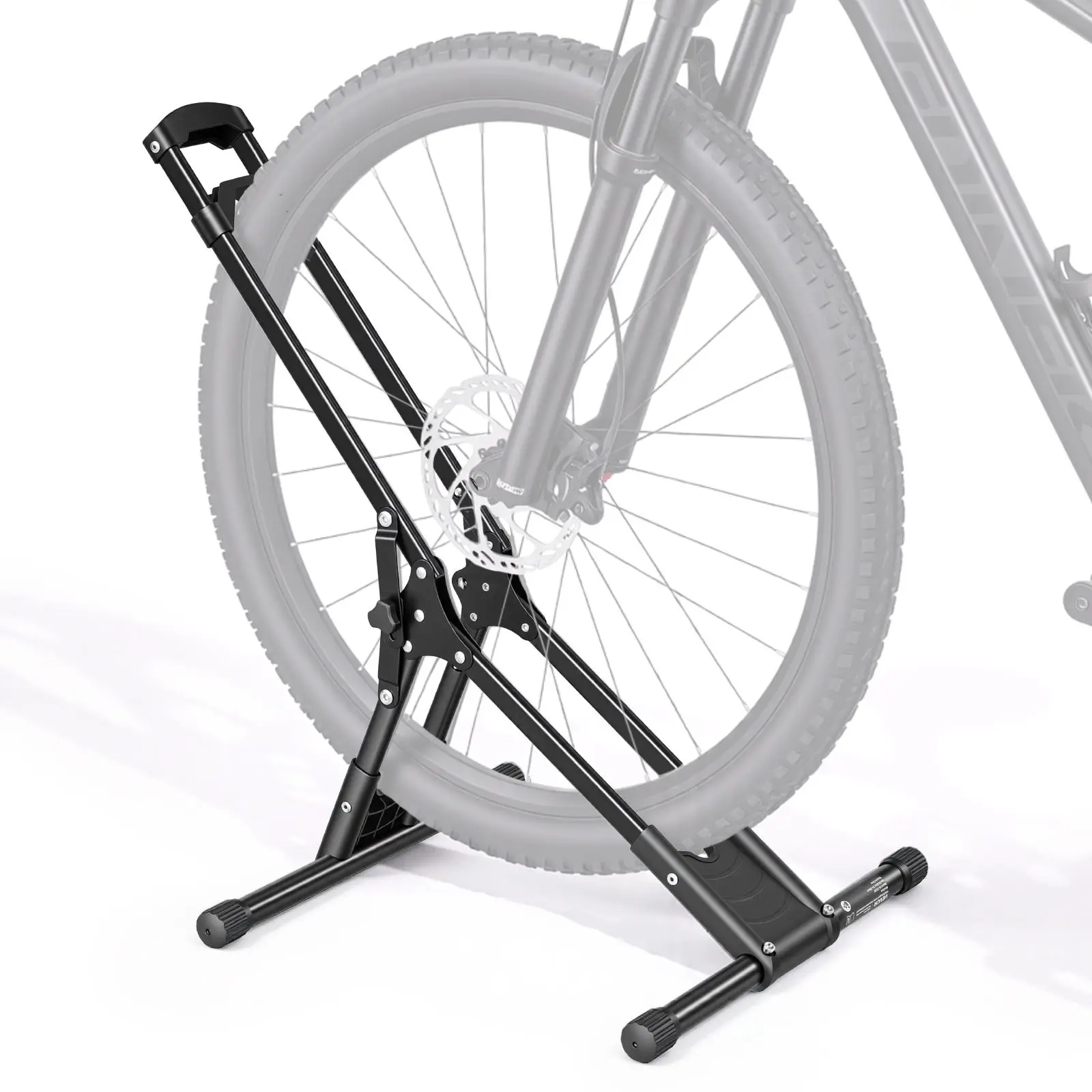VEVOR Foldable Freestanding Bicycle Rack, Carbon Steel Garage Bike Stand, Drill-Free Installation, Fits 20-29" Wheel Diameter Fit, Ideal for Garage, Apartment, Black