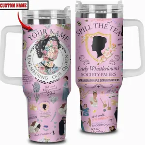 Bridgerton TV Series Custom 40oz Tumbler With Handle, Movie TV Series 40oz Tumbler, Flask Travel Cup