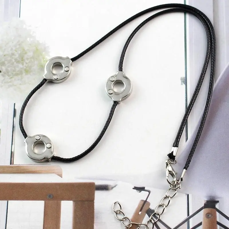 Unisex Anime Akatsuki Itachi Cosplay 3-Loops Long Metal Coating Pendant Necklace, Crystal, Letter, Elegant, Daily