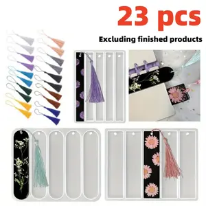 23 Pcs Set DIY Bookmark Making Kit - Includes 3 Bookmark Molds and 20 Tassels, Perfect for Birthday and Christmas Gifts, Textiles & Soft Furnishings