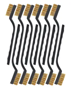 SUJAYU Brass Wire Brush Rust Remover, Small Wire Brush for Cleaning, Paint Stripper for Metal, Wood, Rustoleum Fabric Spray Paint (Brass, 12.00)