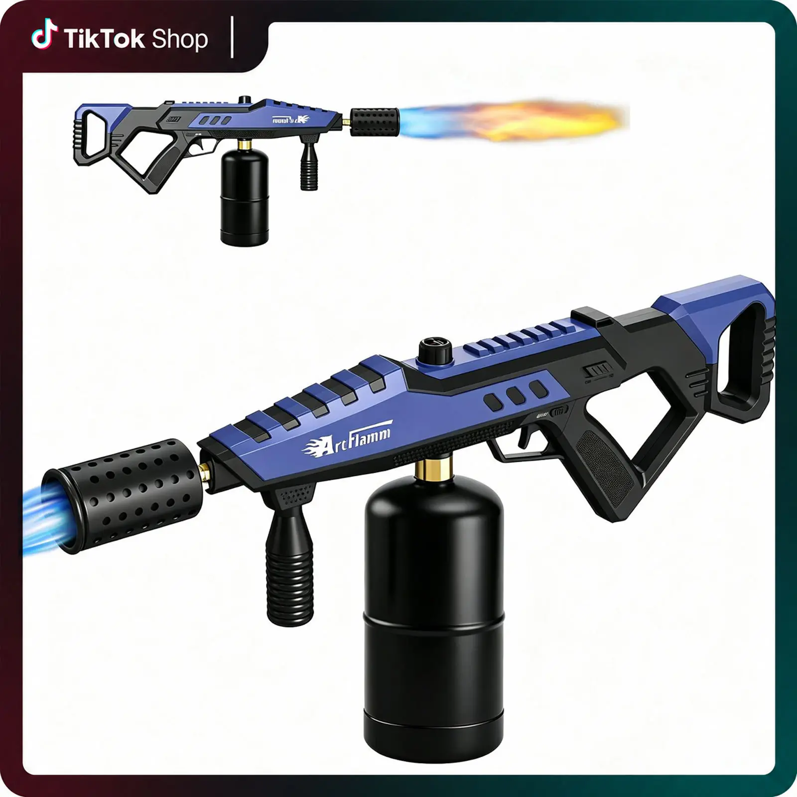 Powerful Propane Torch with Trigger Lock Safety Design, Detachable Adjustable Flame Grill Torch for Steak, Barbecue, Welding, Camping (Gas Tank Not Included)
