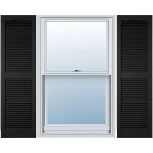 Lifetime vinyl ll1s14x03900bl standard cathedral top center mullion open louver vinyl shutters winstallation shutterloks matching screws per pair 14 12w x 39h black