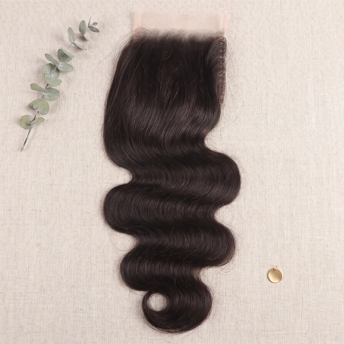 WIGCHIC 5x5 HD Ultra Thin Skinlike Lace Closure Cambodian Virgin Human Hair Free Part Pre Plucked with Baby Hair Natural Color 12-22 Inches