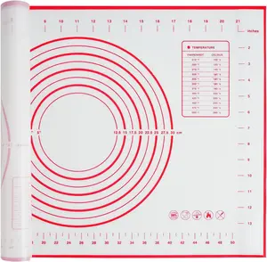 Silicone Baking Mat 16" x 24" Non-Slip Pastry Mat for Rolling Dough Pie Crust & Fondant Oven Liner with Measurement Food Grade Safe Soft Durable