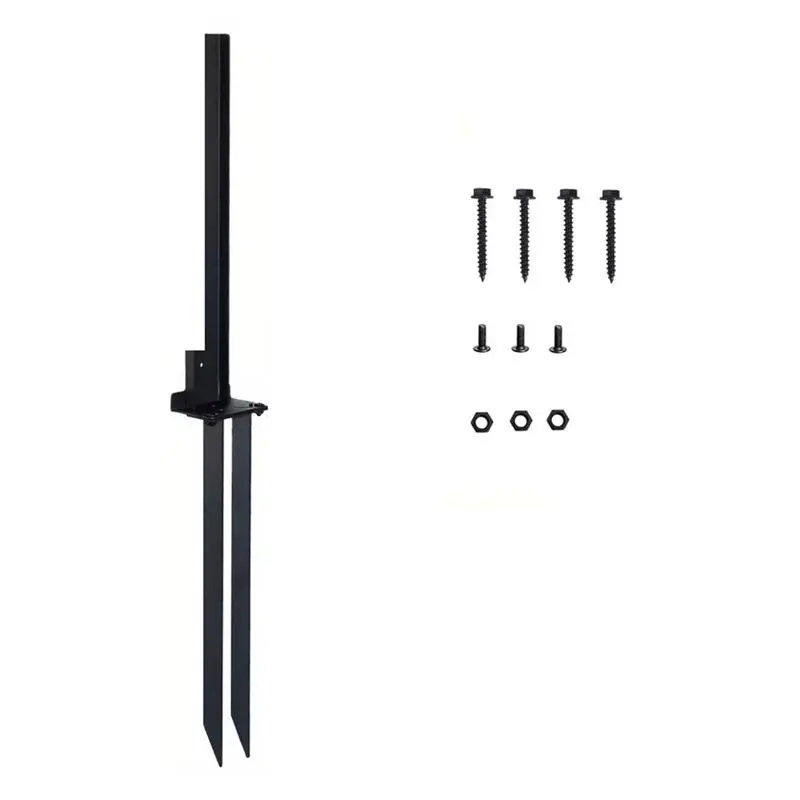 Heavy Duty Steel Fence Post Repair Kit - Anchor Brackets, Ground Spike for Fixing Tilted, Broken Wooden Fence Posts (Includes Spikes)