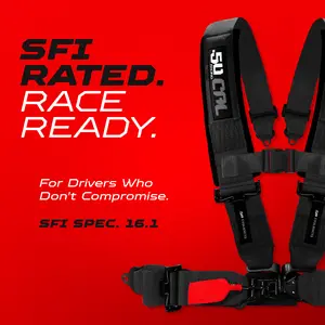 50 Caliber SFI Racing Harness 5 Point, 2" & 3" with Latch Release for UTV Enthusiasts