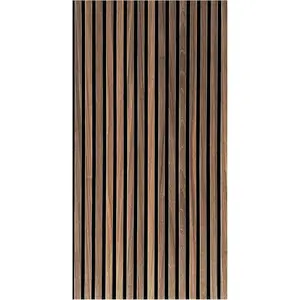 Select 1 Pack Wood Slat Wall Panels, 2’ x 8’ Acoustic Wood Wall Decor, Foam Base Sound Proof Peel and Stick Tile, Wall Art for Home & Room Decor, Living Room & Bedroom, Walnut