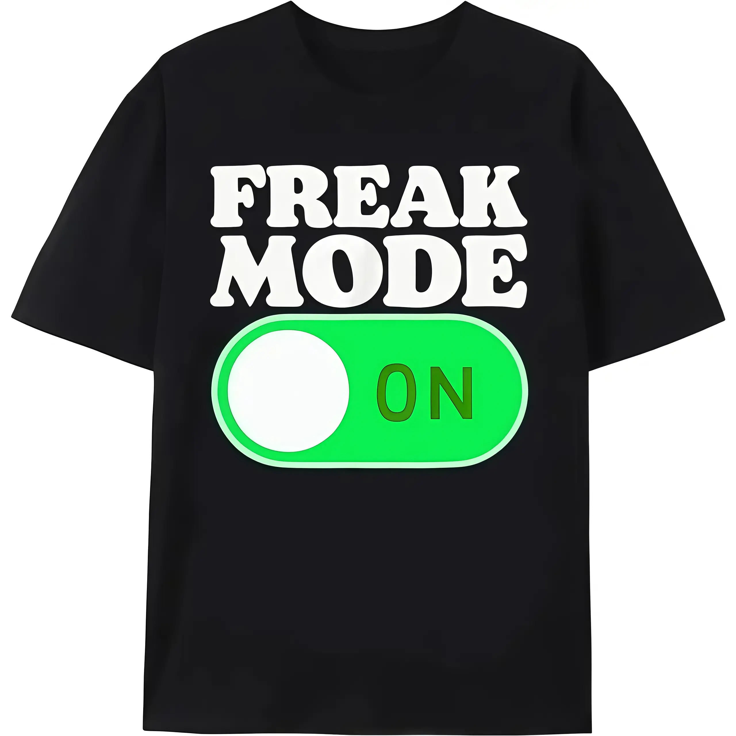 Women's 100% Premium Cotton Loose-Fitting Lightweight Short Sleeve Crew Neck Graphic T-Shirt - Vibrant Freak Mode On Print, Breathable Casual Streetwear Top for Father's Day