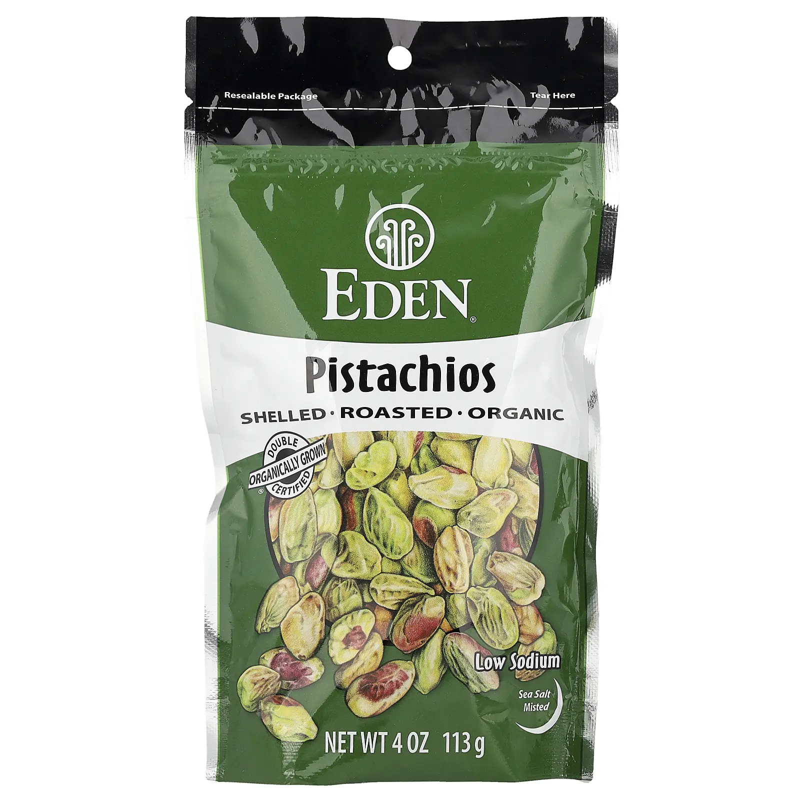 Eden Foods Organic Pistachios, Sea Salt Misted, 4 oz (113 g)