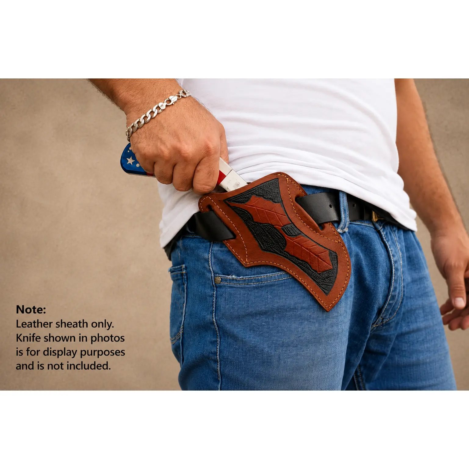 Handmade Genuine Leather Fixed Blade Knife Sheath – Universal Belt Sheath, Hand Stitched
