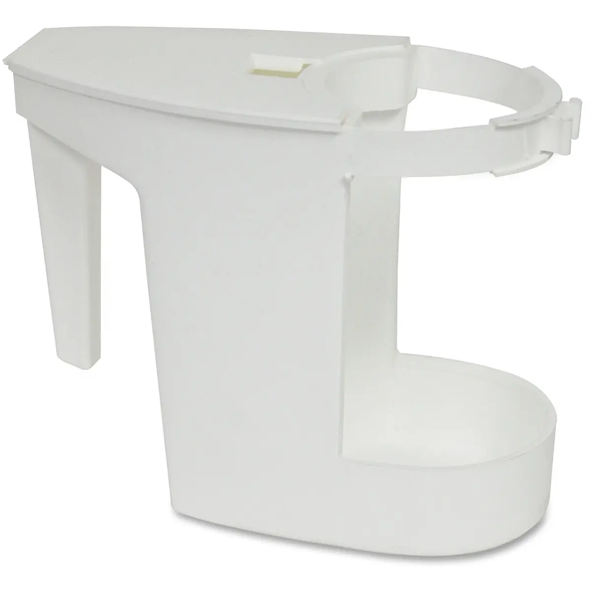 White Toilet Bowl Mop Caddy - Bathroom Cleaning Accessory with Bottle Storage, Smooth Surface, Sanitary Containment, Durable Surface, Easy Mobility for Toilet Maintenance