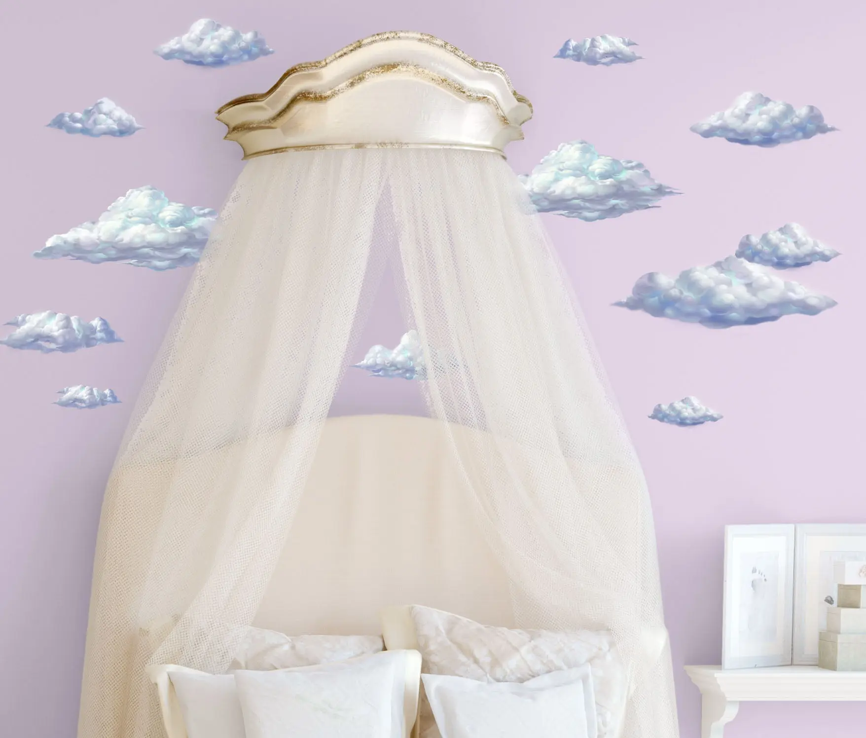 Sky Cloud Wall Decals - 12 Peel & Stick Ornaments for Kids' Room Decor - 11" x 14" Cloud Stickers for Easy Application - Perfect for Bedroom Decor