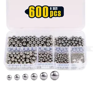 600pcs, 6 Size Available 1/4" - 3/32" SAE Precision Chrome Steel Assorted Loose Bicycle Bearing Ball, Ball Bearing Sets